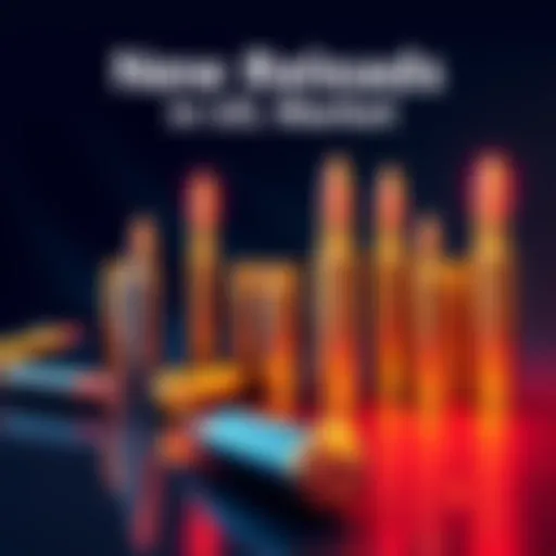 Illustration showing various new reloads with features highlighted, appealing to consumers in the US market