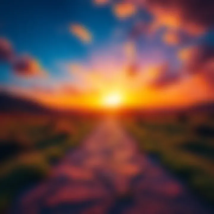 A vibrant sunrise over a path symbolizing new opportunities and beginnings.