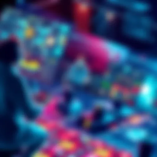 A visual of people placing bets on various digital platforms with futuristic technology around them.