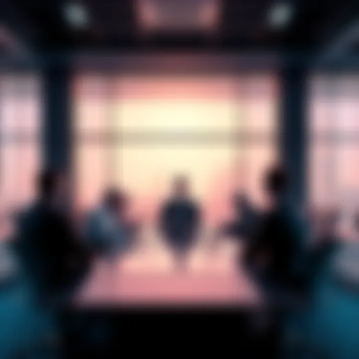 A group of people discussing new economic measures in a meeting room.