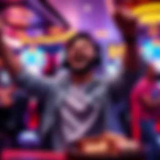 New Player Wins Big Online A newcomer excitedly celebrates a big win on an online gaming site after a successful bet with $50