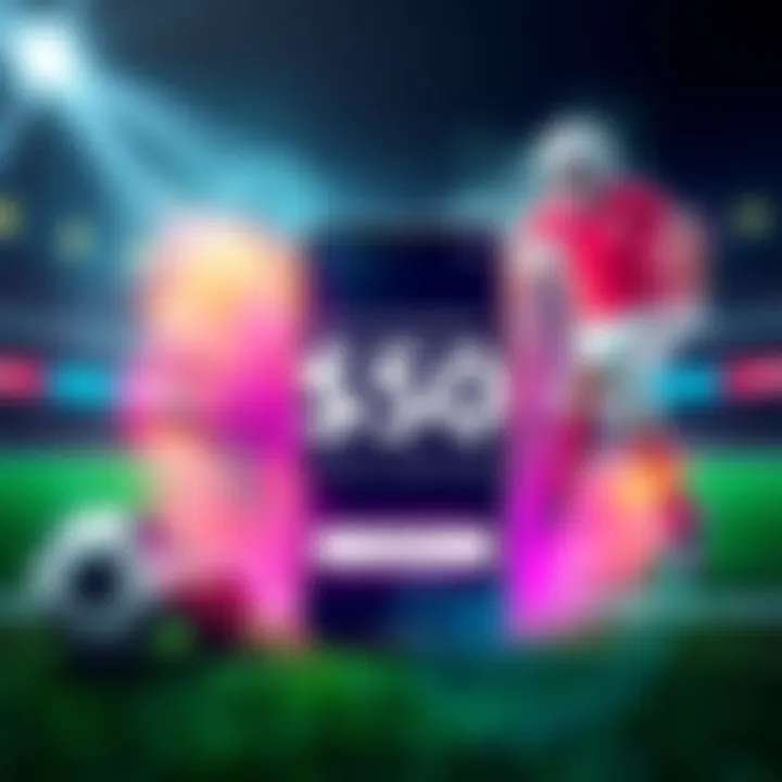 A promotional graphic showing a sports betting app offering a $50 bonus for new users who deposit $20, with a clear interface and a vibrant design.