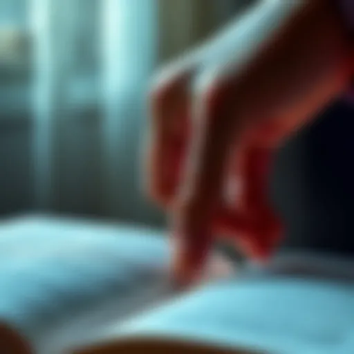 A person's hand turning a page in a book, symbolizing the continuation of a narrative