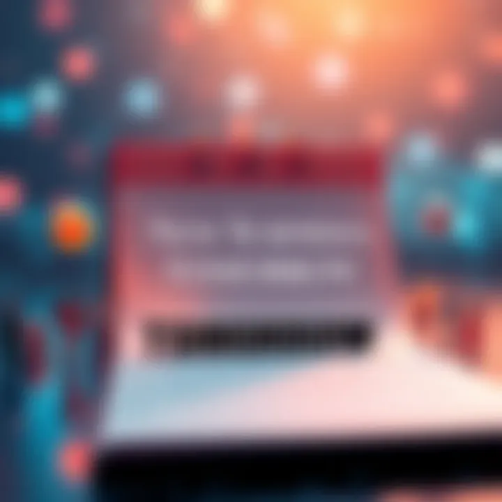 A calendar page turning to tomorrow with exciting icons representing events and launches