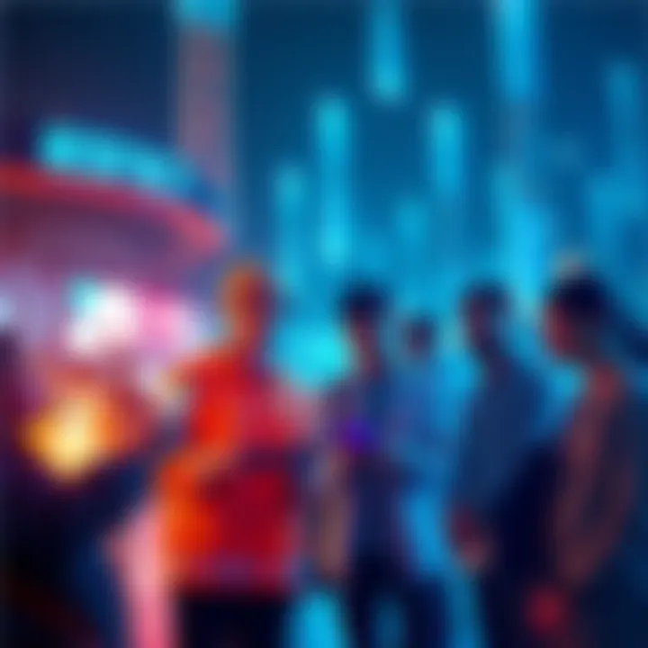 A group of people interacting with advanced technology, illustrating its impact on daily activities.