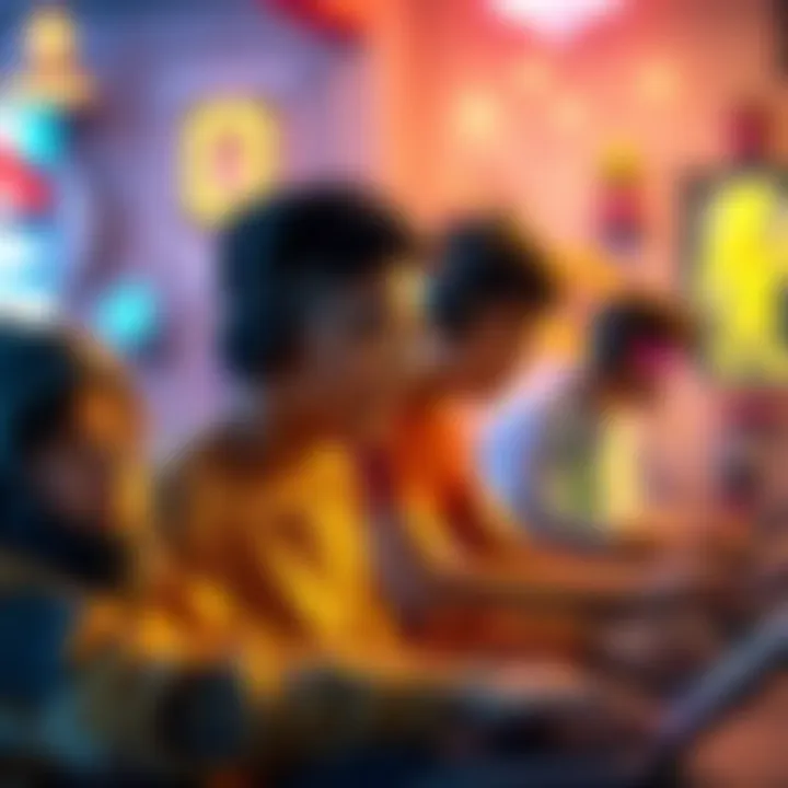 A colorful scene showing players engaged in a captivating game with exciting graphics and vibrant characters.