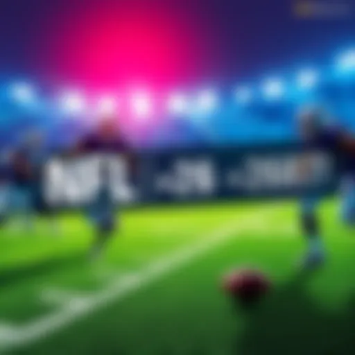 Football players on field with betting odds displayed