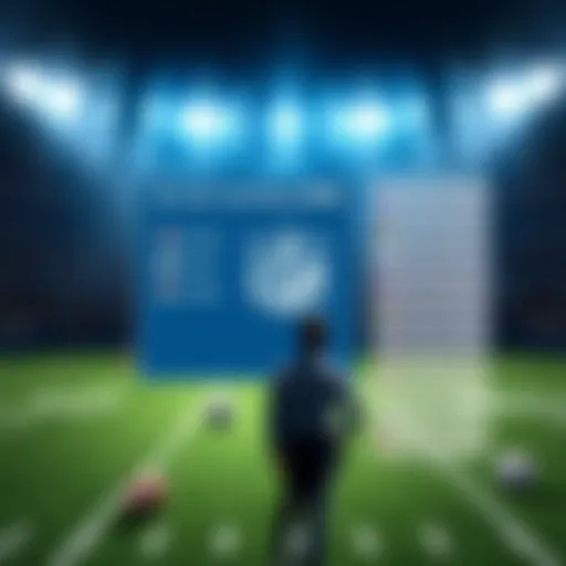 Graphic showing NFL teams with betting odds and predictions