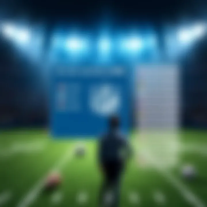 Graphic showing NFL teams with betting odds and predictions