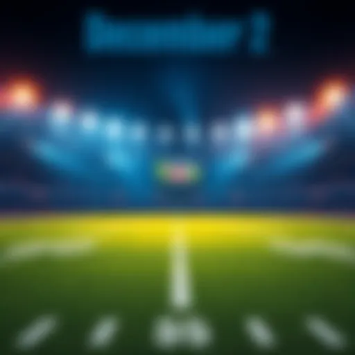 A football field with betting odds displayed, showing excitement for NFL games on December 2.