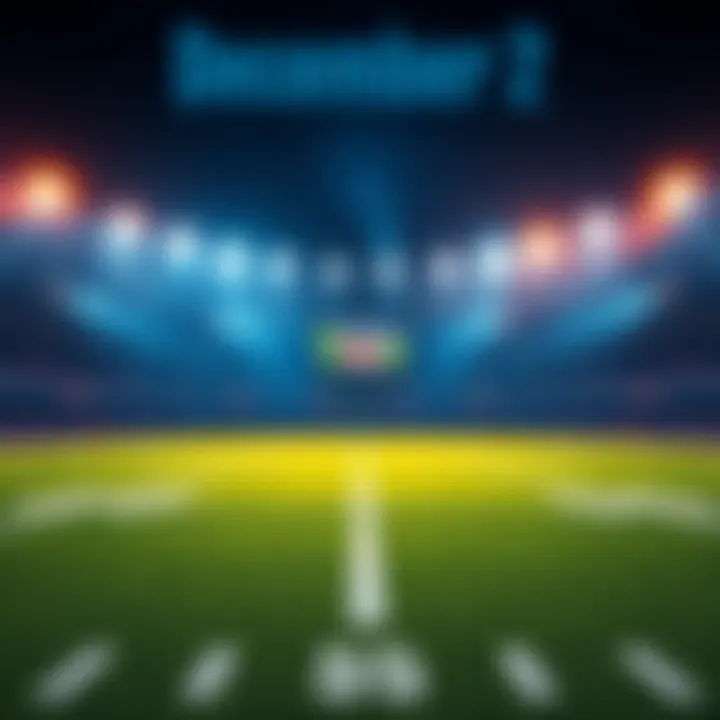 A football field with betting odds displayed, showing excitement for NFL games on December 2.