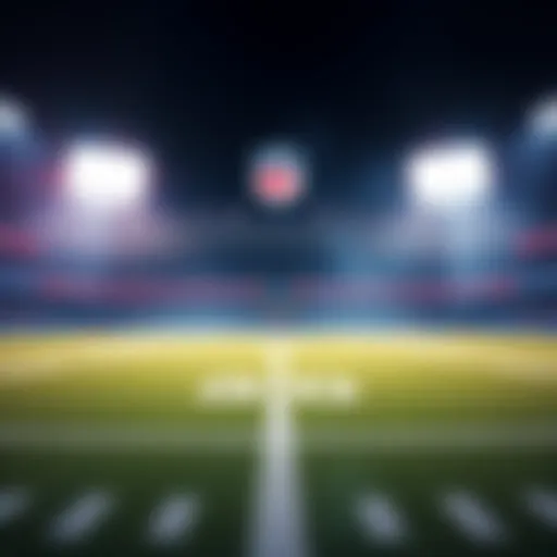 Football field with betting odds displayed, showcasing NFL team logos and analysis