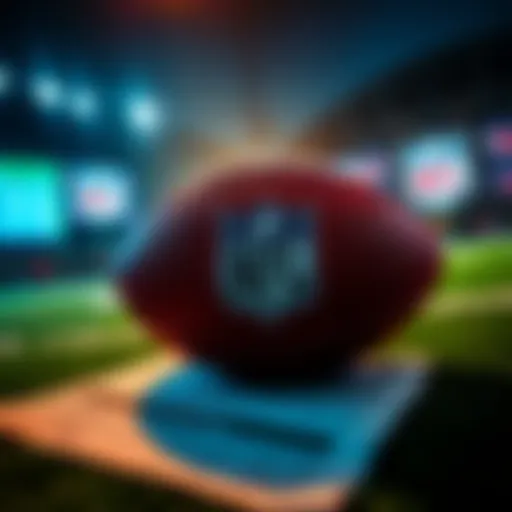 A football on a betting slip with NFL logos in the background