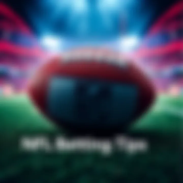 A football with betting odds and charts on a field background