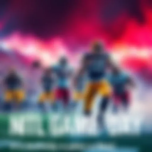 Exciting NFL game day scene with players in action and fans cheering