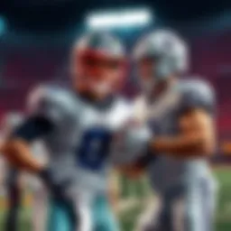 NFL Game Preview Football players from Eagles and Cowboys preparing for the game
