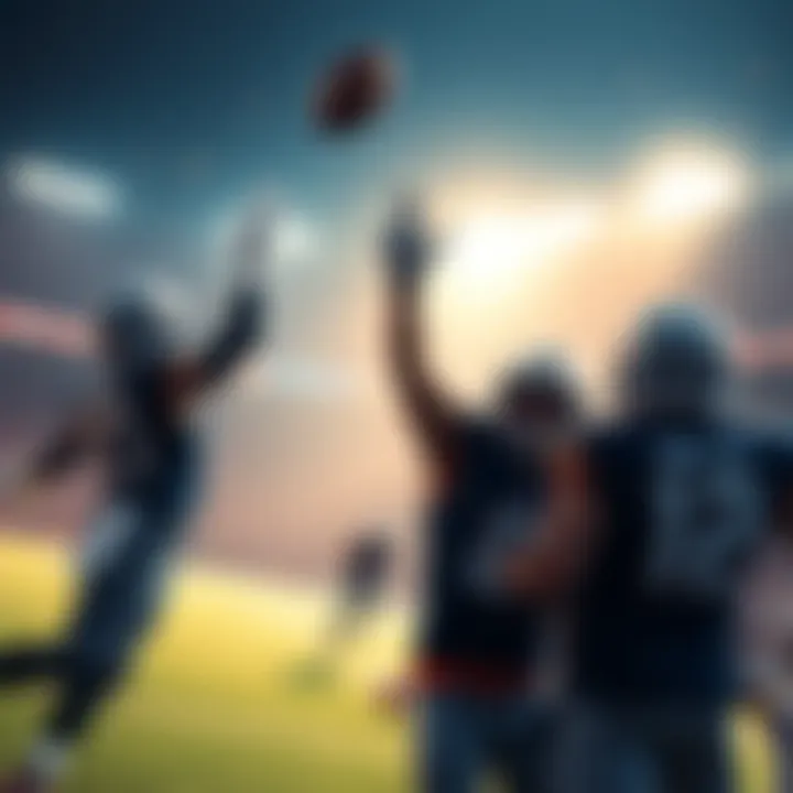 Players celebrating a touchdown during an NFL game in 2025.