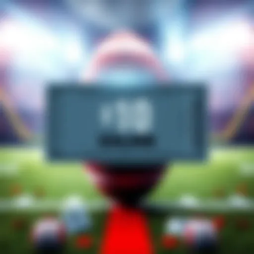 A $10 NFL lottery ticket representing a chance to win $20,000 with a football theme