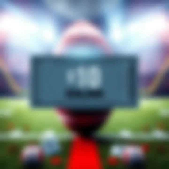 A $10 NFL lottery ticket representing a chance to win $20,000 with a football theme