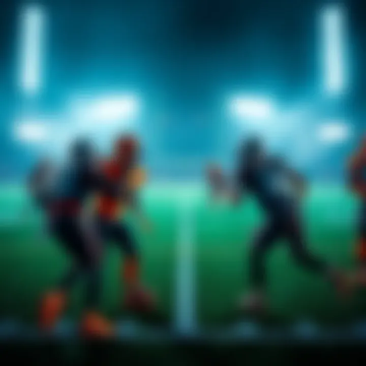 Football players on the field during the NFL preseason