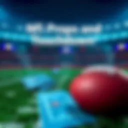 NFL Props and Touchdowns Betting A football field with betting slips and graphics of touchdown symbols, highlighting betting options for NFL games.