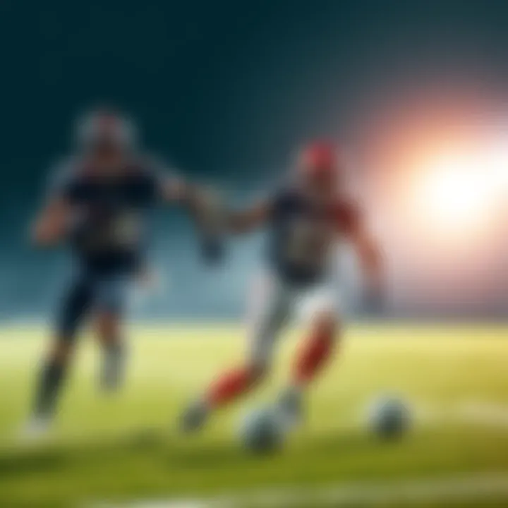 James Cook and Jahmyr Gibbs playing football on the field