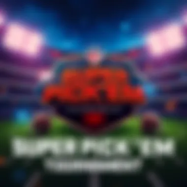Promotional poster for the 15th Annual NFL Super PICK'EM Tournament featuring football graphics and prize highlights