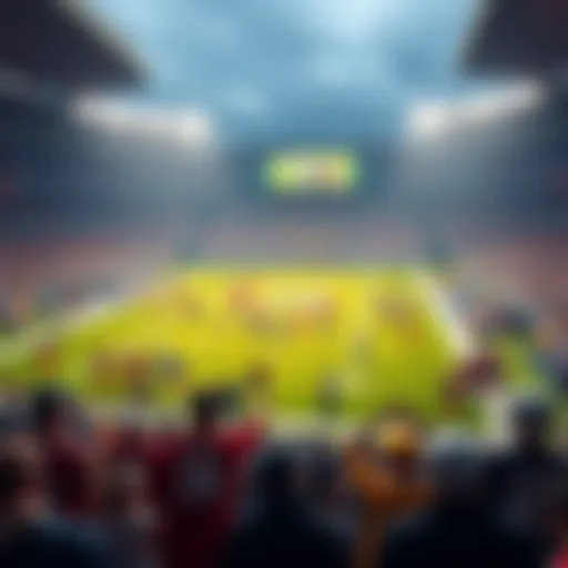 A football field set for the NFL Thanksgiving game featuring the GB team in their new uniforms, with fans excited in the stands.