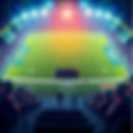 A football field with betting odds displayed and players warming up for the NFL Wildcard games