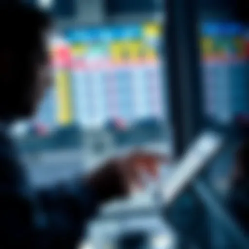 A person analyzing NHL game statistics and placing bets on a digital device