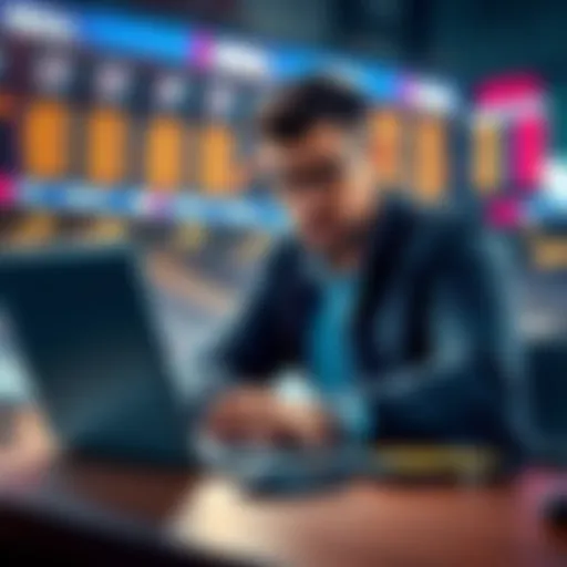 A confident bettor analyzing NHL statistics and strategies on a laptop