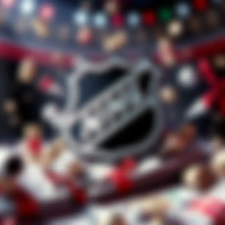 A graphic showing an NHL logo with money and prizes around it, inviting participation in a freebie event