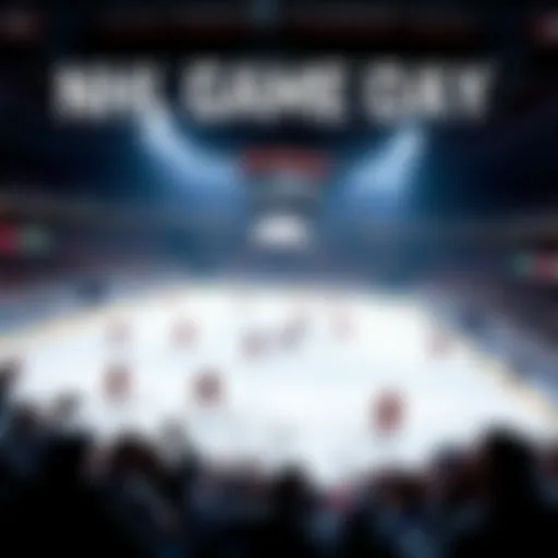 A view of a hockey game scene with players on the ice and fans cheering in the stands, focusing on betting options and top goal scorer choices for NHL