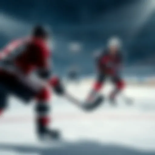 Hockey players on ice showcasing scoring attempts during a game