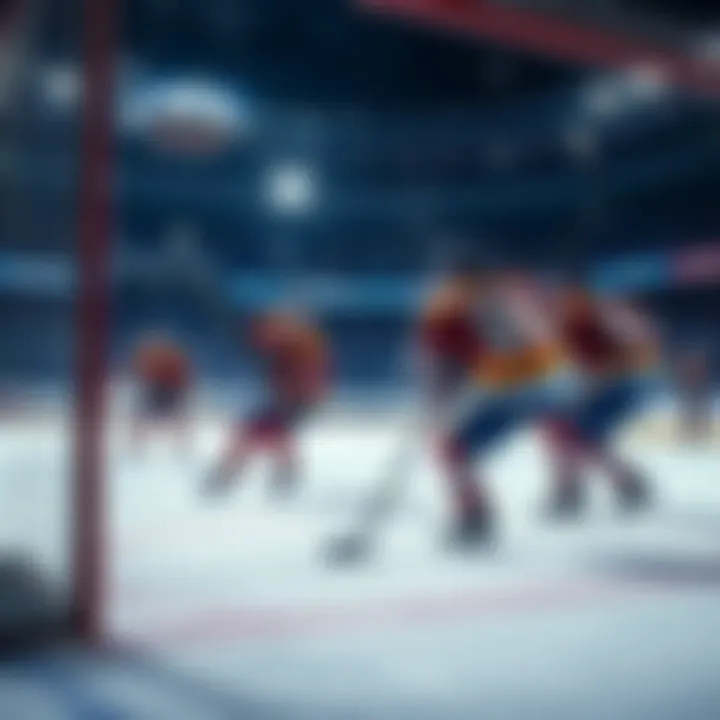 NHL players taking shots on goal during a game, showcasing their skills in a heated match.