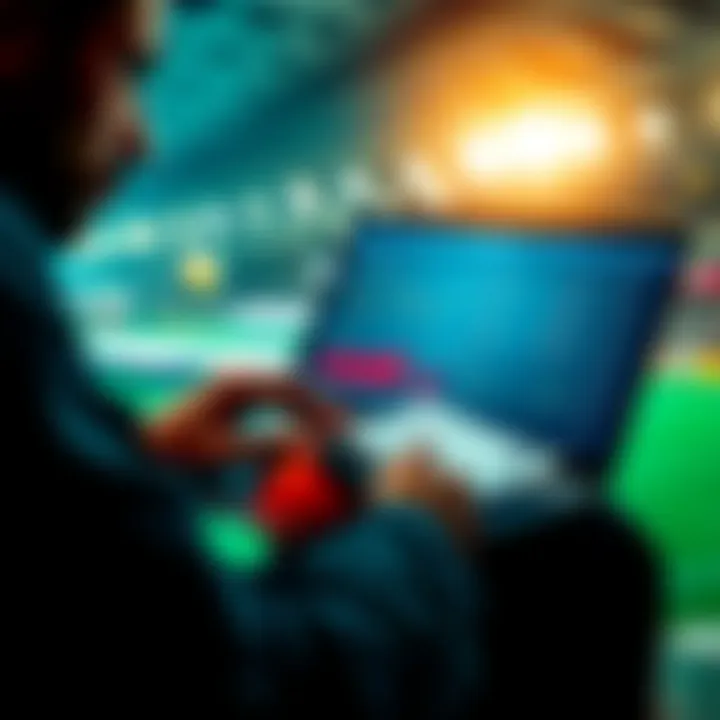 A person analyzing sports data with a laptop and betting slips for NHL and tennis