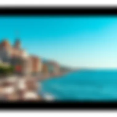 View of Nice's Beach A sunny beach in Nice with people relaxing and enjoying the sea.