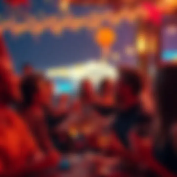 People enjoying a festive night with drinks and laughter, celebrating with joy and freedom from taxes.