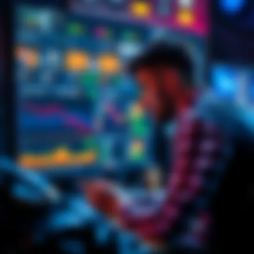A person analyzing basketball game statistics and betting strategies on a computer screen