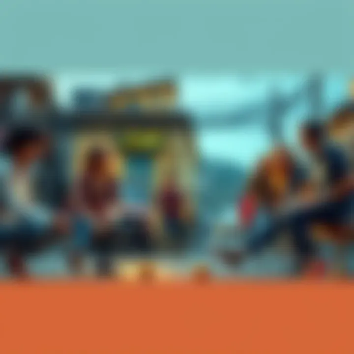 Group of friends playing a nostalgic street game reminiscent of the phantom foot game, capturing smiles and friendly competition.