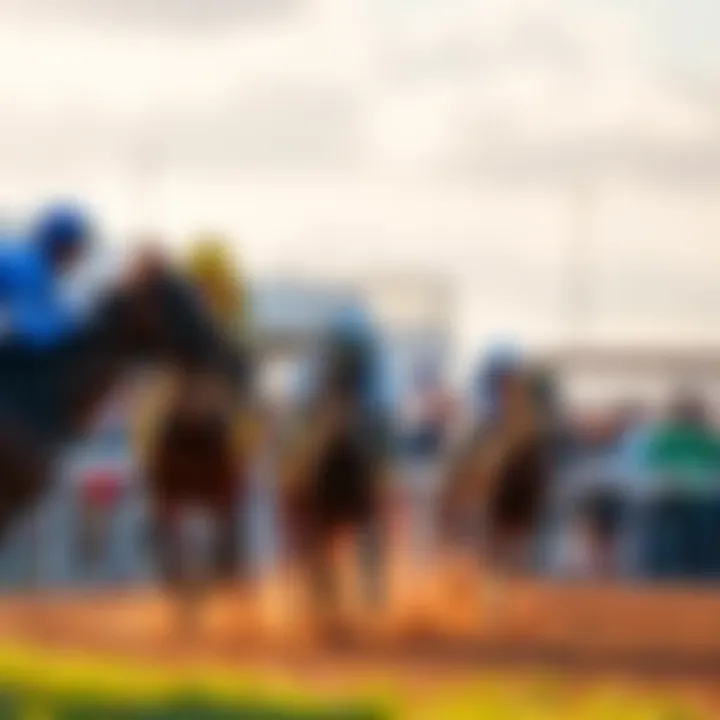 Horse racing event featuring contenders for the Oaks Derby Double with spectators watching