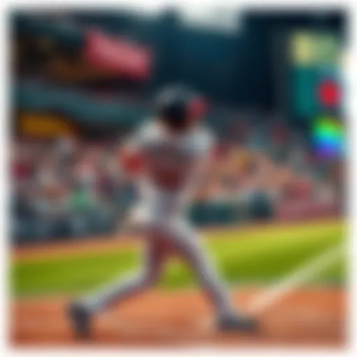 Shohei Ohtani hitting a baseball during a game, fans cheering in the background