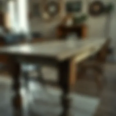 A worn-out wooden table with scratches and marks, showing signs of damage, placed in a cozy home setting.