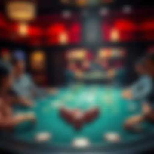 A poker table set up for Omaha 8 with players engaged in the game