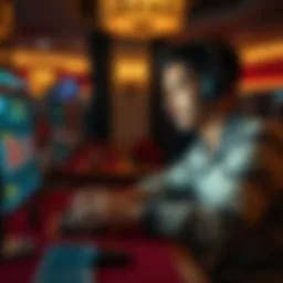 A person playing baccarat online at a computer with a focused expression, showcasing the excitement of remote gaming.