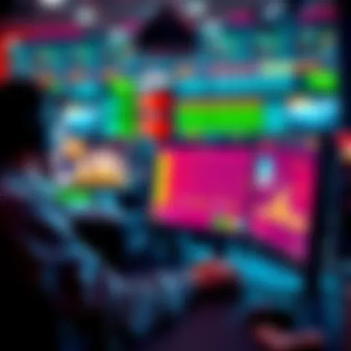 A person at a computer analyzing online casino games, showcasing betting odds and platform legality.