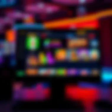 Online Casino Promotions A computer screen displaying colorful online casino promotions with bonus offers and games