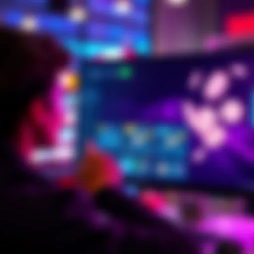 A person looking at a computer screen showing online casino withdrawal options, with money symbols on the side.
