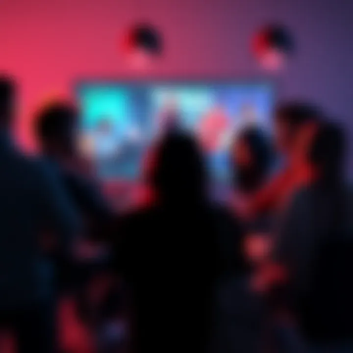 A group of people engaging in a virtual meeting for support on overcoming gaming addiction.