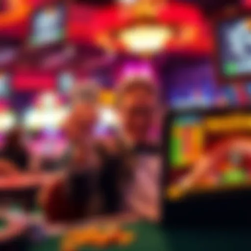 A person celebrating a win at an online casino with cash in hand and a laptop open showing a winning screen
